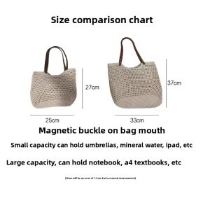 MIRUIDUO | Beach Vacation Tote Bag Single Shoulder Cotton Woven