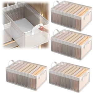 Transparent Mesh Storage Box. Household Bedroom Clothing Sorting and Storage Box. Foldable Steel FrameTransparent and Visible