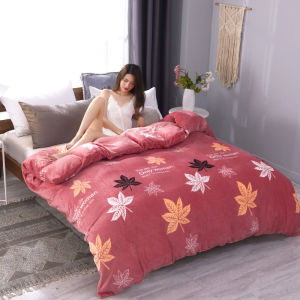 Warm Flannel Duvet Cover For Student Dorm Single Double Use