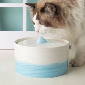 Ceramic Pet Water Feeder 1L 1.5L Automatic Cat Water Fountain Dog Water Dispenser for Dogs Cats Water Drinker Bowl Smart Drinking Fountain