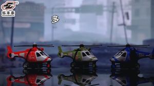 Đồ chơi máy bay trực thăng cứu hộ bằng nhựa ABS chạy đà quán tính xoay 360 độ mở được nắp capo nhiều màu sắc