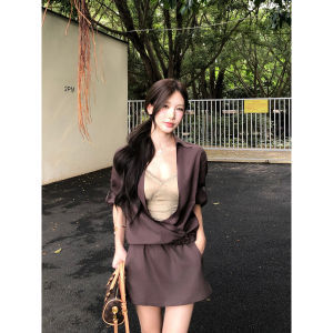 Women French Style Satin Beige Loose Shirt
