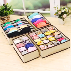 Hộp vải 16 ngăn C06 đựng vớ đồ lót có nắp đậy đa năng tiện dụng TTNTC06