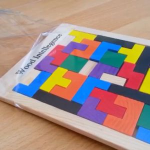 TAIYO Mainan Anak Puzzle Kayu Tangram Tetris Russian Block Edukasi Shape Wood Intelligance