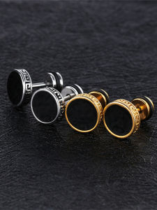 ต่างหูชายเงินแท้ 925 ต่างหูชายเทนเนสซี่สีทอง ดีไซน์ไฮเอนด์ เครื่องประดับแฟชั่นที่ไม่ซีดจาง ต่างหูแบบมีห่วงสี่เหลี่ยมเล็ก