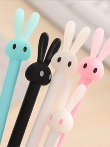 Cute Little Rabbit Black Inkball Ballpoint Pen Creative Learning Stationery Supplies Neutral Pen Half Needle Type Business Supplies