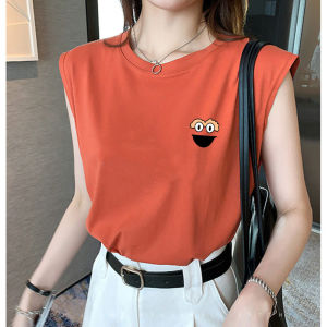 Summer New plus Size Loose Design Sense Sleeveless Vest Women Inner Sport Base Outer Trend Brand Cotton Polyester Blend