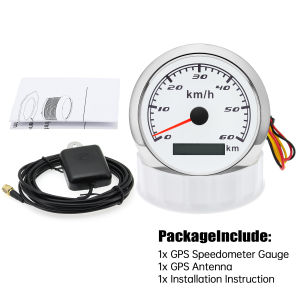 RYSJM | 7 Color LED 60KMH 120kmh 300kmh 85MM GPS Speedometer Gauge with GPS Antenna Speed Gauge Meter For Motorcycle Boat Car Truck