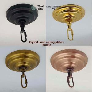 Black Round White Screw Base Engraved Metal Chain Lamp Holder Ceiling Plate