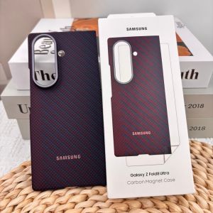 Samsung | Samsung Galaxy Z Fold8 Fold 8 Ultra Carbon Fiber Magnet Case Slim Aramid Fiber Magnetic Cover Shockproof Protective Phone Shell