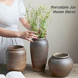 37CM Ceramic Vases Ornaments With Wooden Base Home Decorations Living Room TV Cabinet Home Decoration Housewarming Gift