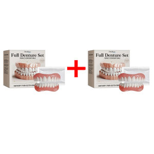 Silicone Denture Set Soft Wearproof Fitting Teeth Repair Missing Restore Bright Smile Upper and Lower False Teeth Dentures Kit