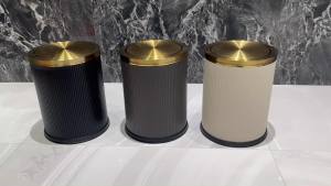 9L/15L Small Trash Can with Swing LidFancy Gold Waste Paper Baskets for BathroomsGold Trash Can for BathroomBedroom Powder RoomOfficeLaundry Room