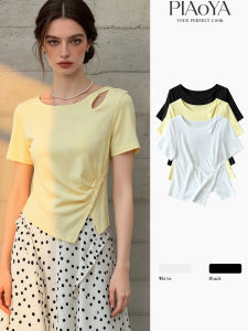 PIAOYA | French Simple Sweet Slimming Lace Hollow High-Sense Casual T-Shirt