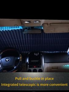 【Fast Delivery】Car Windshield Sunshades Curtains for Car Retractable Sun Visor Front Windshield Adjustable Sun Shade Protection UV Blocking Cooling In-Car Temperature (car accessories)