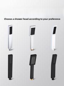 Stainless Steel Rectangular Handheld Shower Head Bathroom Shower Sprinkler Metal Umbrella Bathing Shower Modern Style