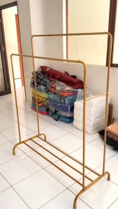 Stand Hanger Gantungan Baju Berdiri Bahan Besi Rak Gantungan Baju Serbaguna Stand Hanger Gawang Double
