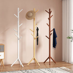 Solid Wood 175cm Bag Rack Stand Coat Rack Stand Cloth Rack Stand Shelves Rack for Home Furniture Wood/White/Brown Color