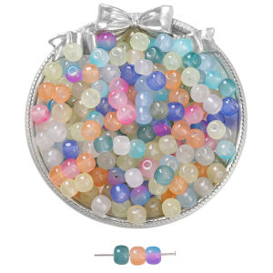 ลูกปัดแก้วสีรุ้ง30ชิ้น/ล็อต8X7มม. ลูกปัดดวงจันทร์ทรงกลมหลวมสำหรับเครื่องประดับทำ DIY เพื่อทำกำไลข้อมือ