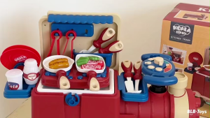 Kids ride on train toy colorful multifunctional storage train simulation kitchen with music tool train medical train