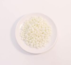 200/300pcs 6/8mm ABS Imitation Pearl Beads Beige White Rose Bud Shape Loose Spaced Bead For DIY Bracelet Necklace Decor Supplies