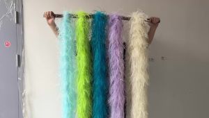 3PLY 5PLY 6PLY 8PLY 10PLY 2Meters Navy Blue Ostrich Feather Boa Scarf Plume Scarf Shawl Costume Trim for Clothing Accessories