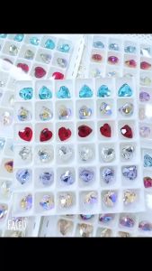 5mm Heart Shape Diamond Aurora Salt Moonlight mix color Heart Diamond Nail Acc心形美甲钻石超闪干盐色天堂之光白月光混色5*5mm mix 20pcs 36pcs