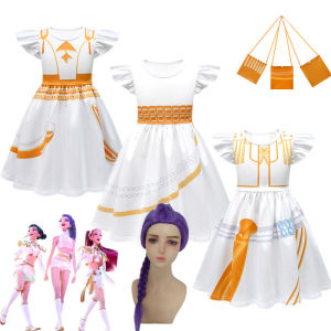 Halloween New Arrival K-POP Girl Group Hunter Costume Dress Child Girl Dress Polyester Fiber Short Sleeve A-Line Skirt