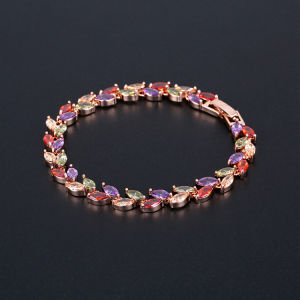 Korean Style Crystal Zirconia Bracelet Womens Super Shiny Simple Friend Gift Bracelet Fashion Jewelry Love Heart Pendant