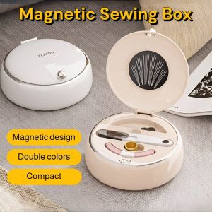 New Magnetic Sewing Box Portable Large Capacity Practical Sewing Kit Home Use Anti-Lost Needle Thread Box