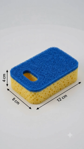 Dual-Sided Scouring Sponge for Kitchen Cleaning fluffy Essentials – 12 × 8 × 4 cm