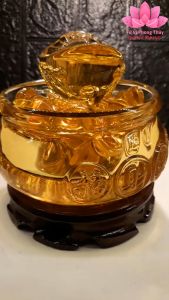 [ Đã Khai Quang] Bát Tụ Bảo Thỏi Vàng Kim Nguyên Bảo To Vân để trên nhiều kích thước 8cm 10cm