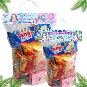 Plastik snack ulang tahun anak isi 90pcs + desain foto (ukuran 30x45x0.3cm) Tas bingkisan hadiah/plastik souvenir/plastik bingkisan ultah