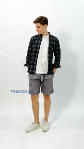 Duaduapertujuh |  Boardshort Celana Chino Pendek Pria | Cotton Stretch Adem | Ukuran M - 4L | HITAM