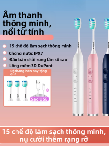 Chổi Đánh Răng Điện Cầm Tay Cho Nam Và Nữ Chổi Đánh Răng Siêu Âm Chổi Đánh Răng Tự Động Sạc Chổi Đánh Răng Mềm Vừa Phải