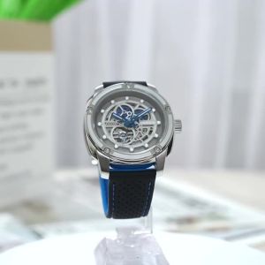 Deesio Automatic Mechanical Watch for Men Skeleton Fashion Luminous and Water Proof Effect Rubber Strap Gift for Boyfriend