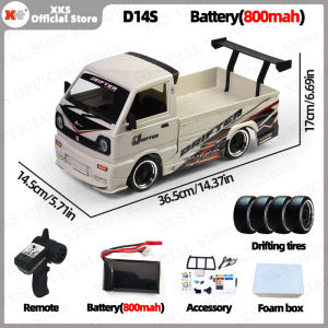 XKS WPL D14S 1/10 2435 Brushless Motor Electric RC Drift & Climbing Truck 2.4G Remote Control LED Off-Road Toy Gift for Boys