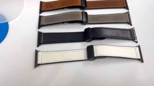 Sport Fashion Design Magnetic Series Wristband Buckle Ultra Soft Loop Smartwatch Elastic Watch Strap Leather Band Apple Iwatch Magnetic Buckle Leather Strap for Apple Watch Series