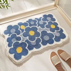 Thickened Woolen Cartoon Bathroom Mat Home Anti-Slip Water Absorbent Entrance Door Mat Easy to Clean Machine Washable Floor Rug