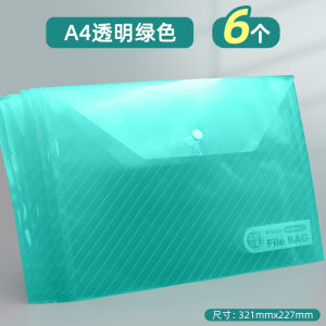 Transparent Office Document Bag with Buckle A4 Paper Storage File Folder for Students Business Supplies Storage Bag