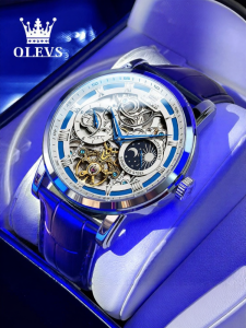 OLEVS | Mens Skeleton Tourbillon Night Light Watch