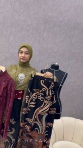 Ayu Set Couple Kutubaru Wanita & Kemeja Batik Pria Kebaya Blouse Wisuda Kondangan Lamaran