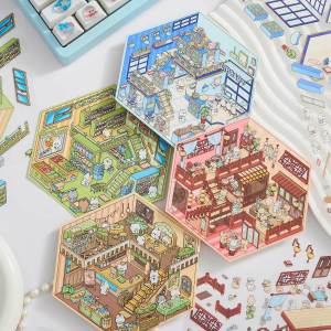 3D Immersive DIY Handmade Miniature Scene Stickers Realistic Landscape Decals Small Pattern Decorations Early Foam Brand