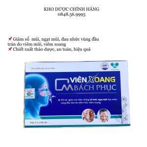 VIÊN XOANG BÁCH PHỤC hộp 30v - Giảm sổ mũi ngạt mũi đau nhức vùng đầu trán do viêm mũi viêm xoang