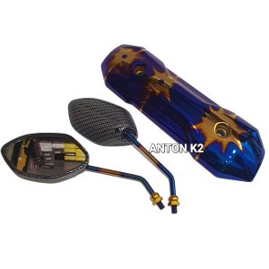 KACA SPION STANDAR THAILOOK PAKET TUTUP KNALPOT BESI MOTOR BEAT VARIO KARBU/BEAT FI ISS ESP/SPACY