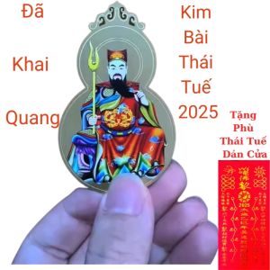 Kim bài Thái Tuế 2025 Phù Thái Tuế 2025 Giải Thái Tuế 2025 Cho Tuổi Dần Thân Tỵ Hợi Tặng Thái Tuế Phù Dán Cửa Phong Thủy Đế Vượng