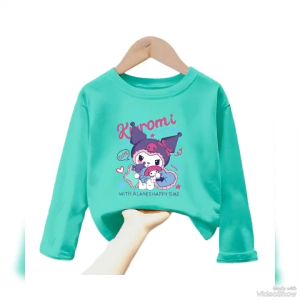 Atasan Kaos Anak Perempuan Lengan Panjang Motif KUROMI Untuk Usia 1-12 Thn
