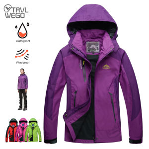 TRVLWEGO Women's Spring Outdoor Sports Coats: Climbing Trekking Windbreaker Travel Waterproof Purple