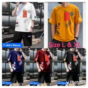Bisa COD Kaos Pria Distro Lt.Hexxa Atasan Cowok Trendy Pakaian Pria Lengan Pendek Baju Elegan Kasual