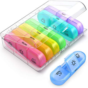 Portable 7Days Pill Case Everyday Medicine Travel Drugs Storage Secret Compartments Pill Case For Outdoor Short Travel